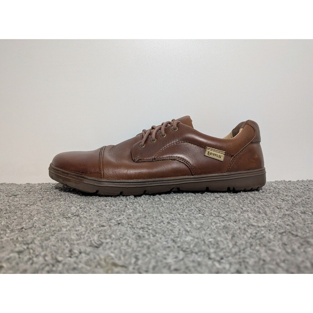 Lems Nine2Five Minimalist Leather Shoes Mens Size EU43 US10 Mocha